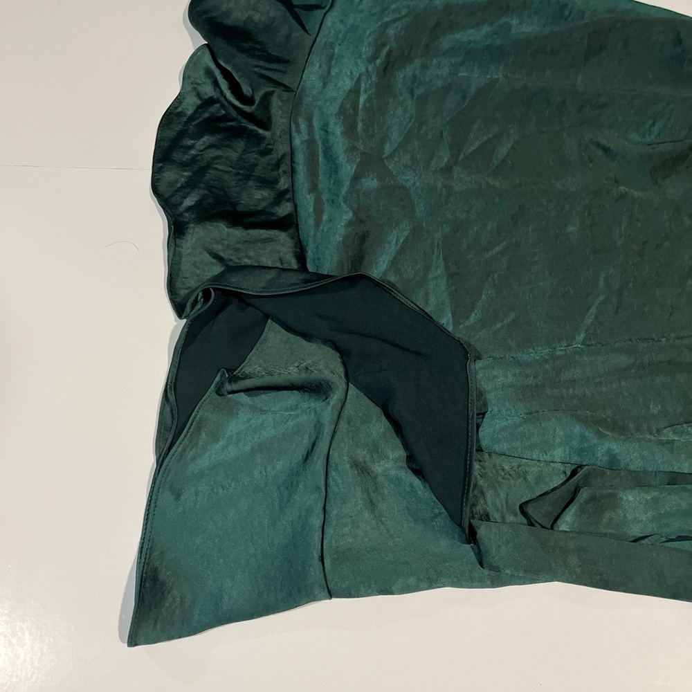 Wild fable green satin wrap dress - Picture 6 of 10
